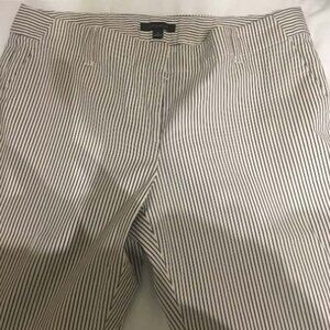 Ann Taylor Black and Cream Striped Womens Pants